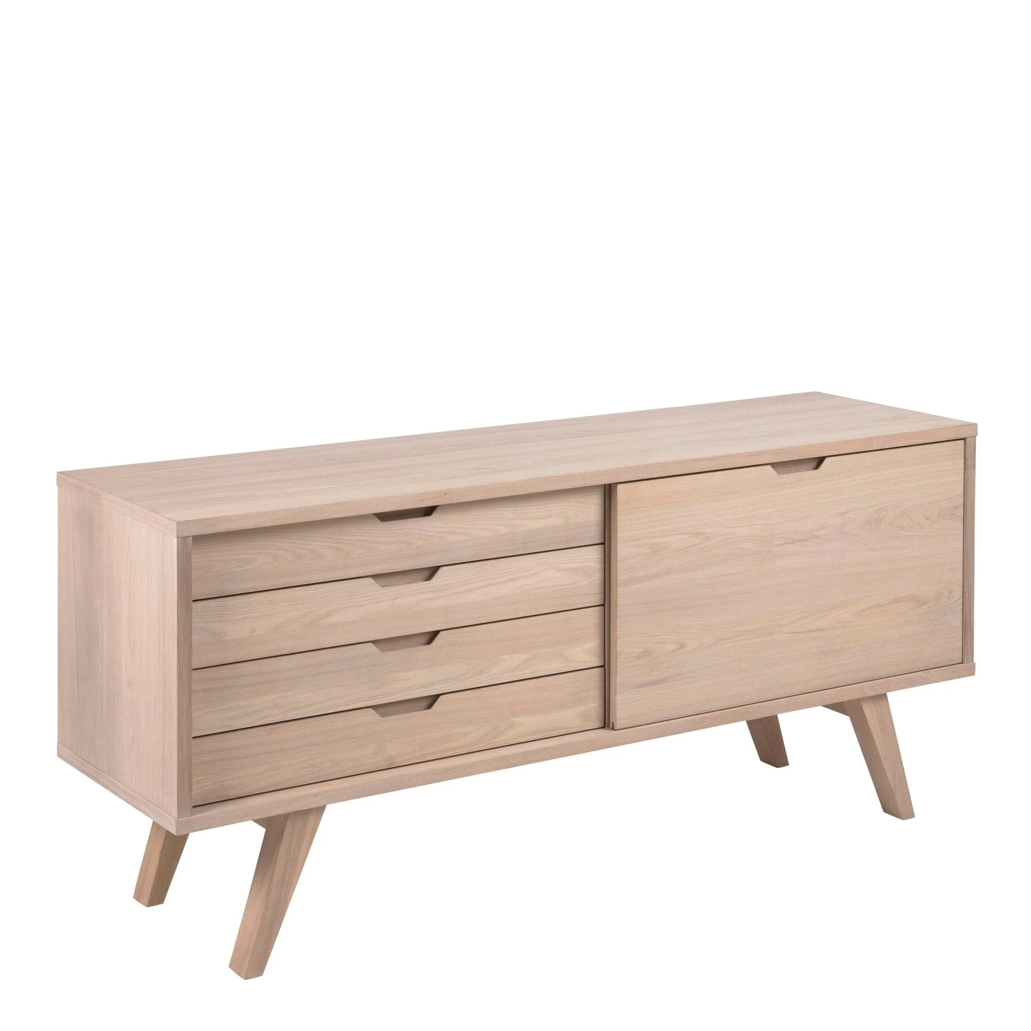 A-Line Sideboard with 4 Drawers and Sliding Door in White Oak - Image 2