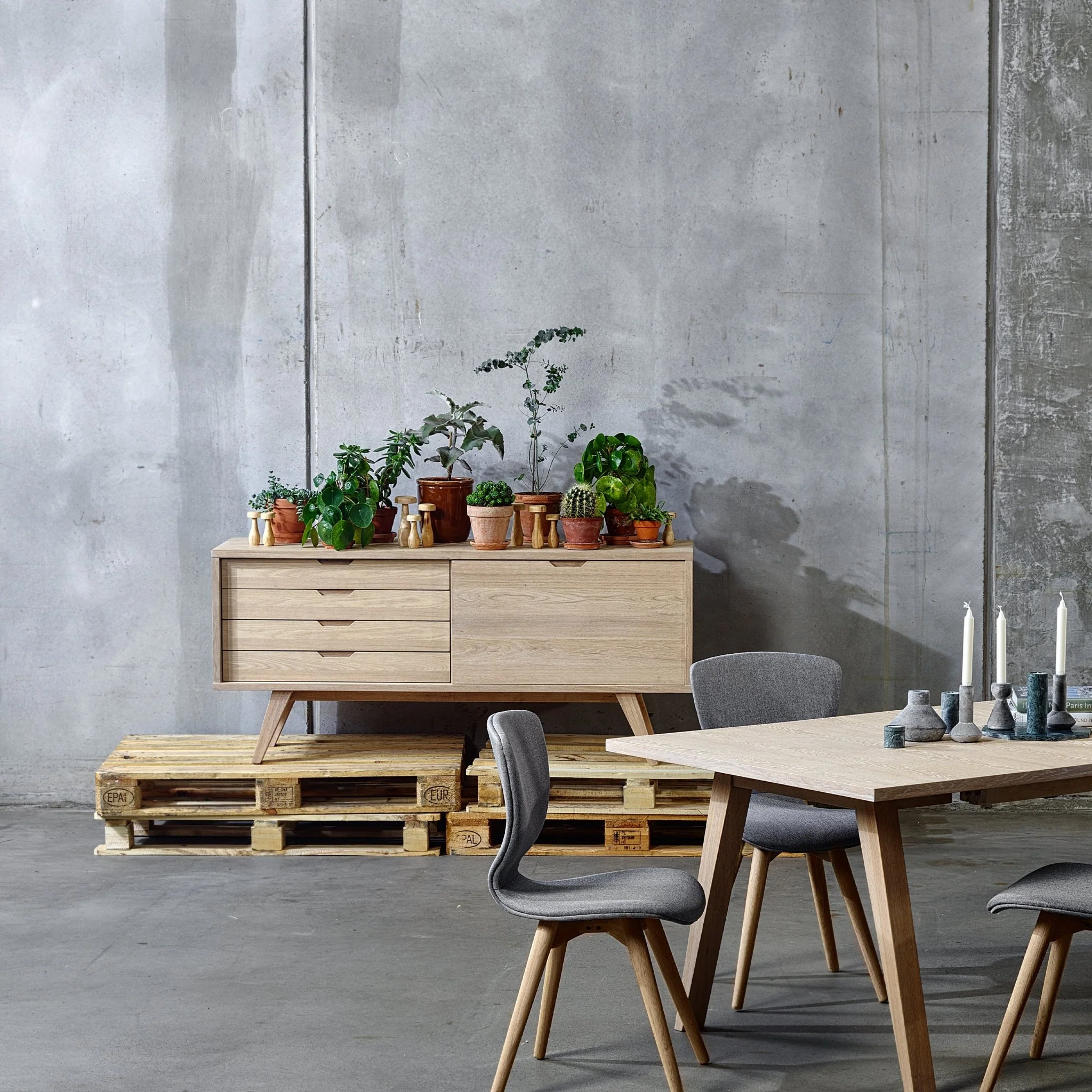 A-Line Sideboard with 4 Drawers and Sliding Door in White Oak - Image 7