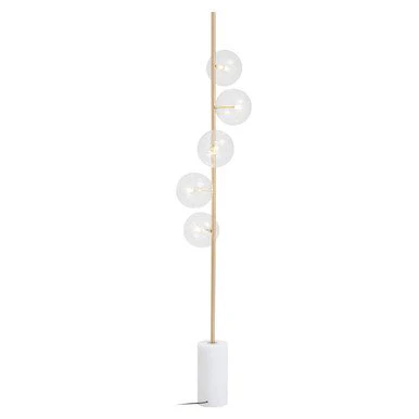 Abira Five Bulb White Marble Base Floor Lamp - Image 10