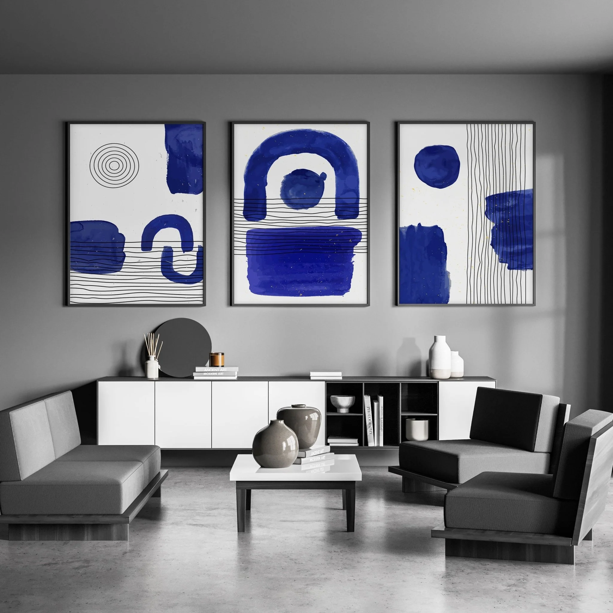 Abstract Art Wall Art | Set of 3 Abstract Wall art Prints - Image 4
