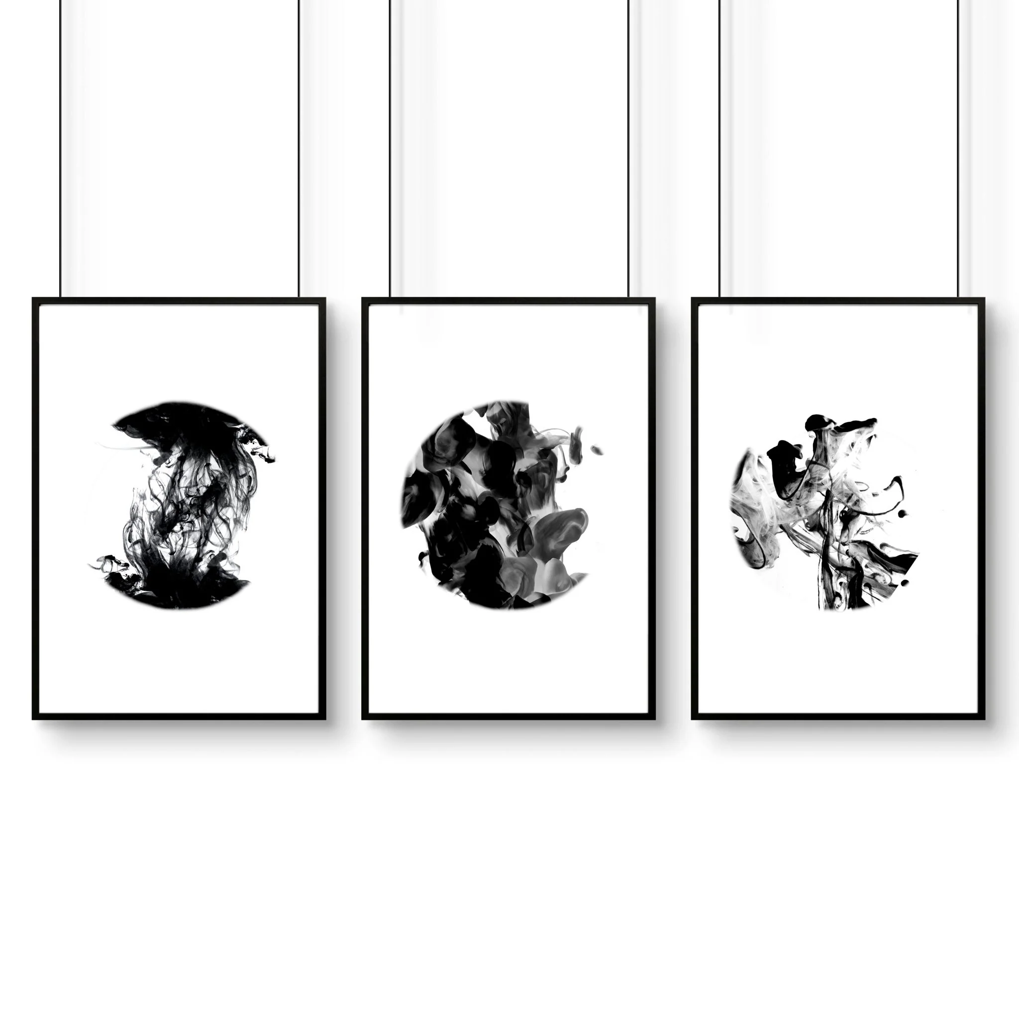 Abstract wall art set of 3 | set of 3 framed wall art for office - Image 6