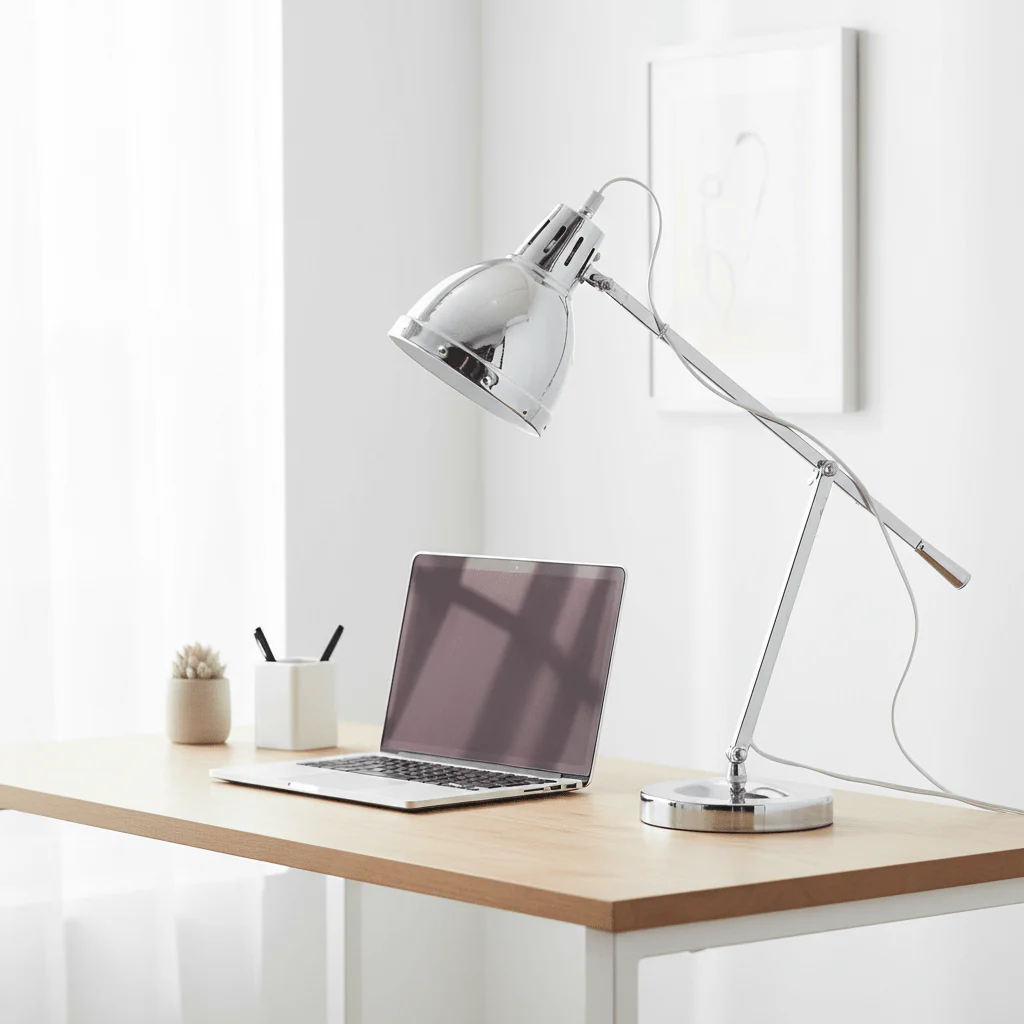 Adura Adjustable Desk Table Lamp In Pink And Chrome - Image 4
