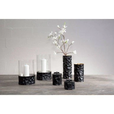 Akola Largemetal Vase In Black And Gold - Image 7