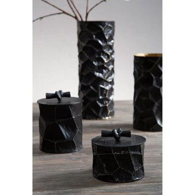 Akola Largemetal Vase In Black And Gold - Image 8