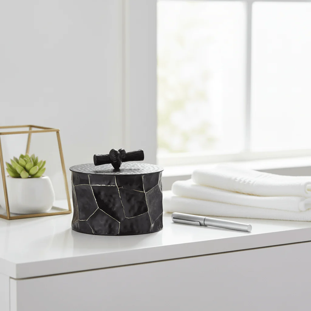 Akola Small Trinket Box In Black And Gold - Image 4