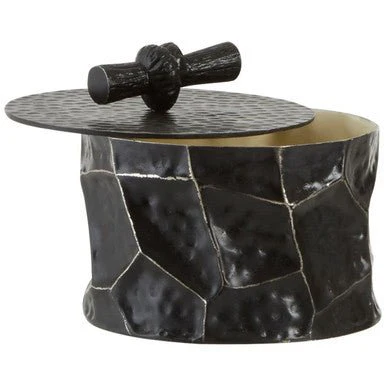 Akola Small Trinket Box In Black And Gold - Image 6