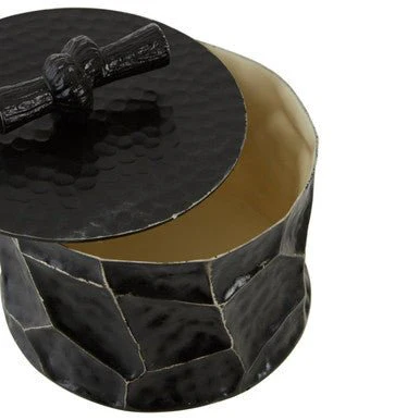 Akola Small Trinket Box In Black And Gold - Image 9