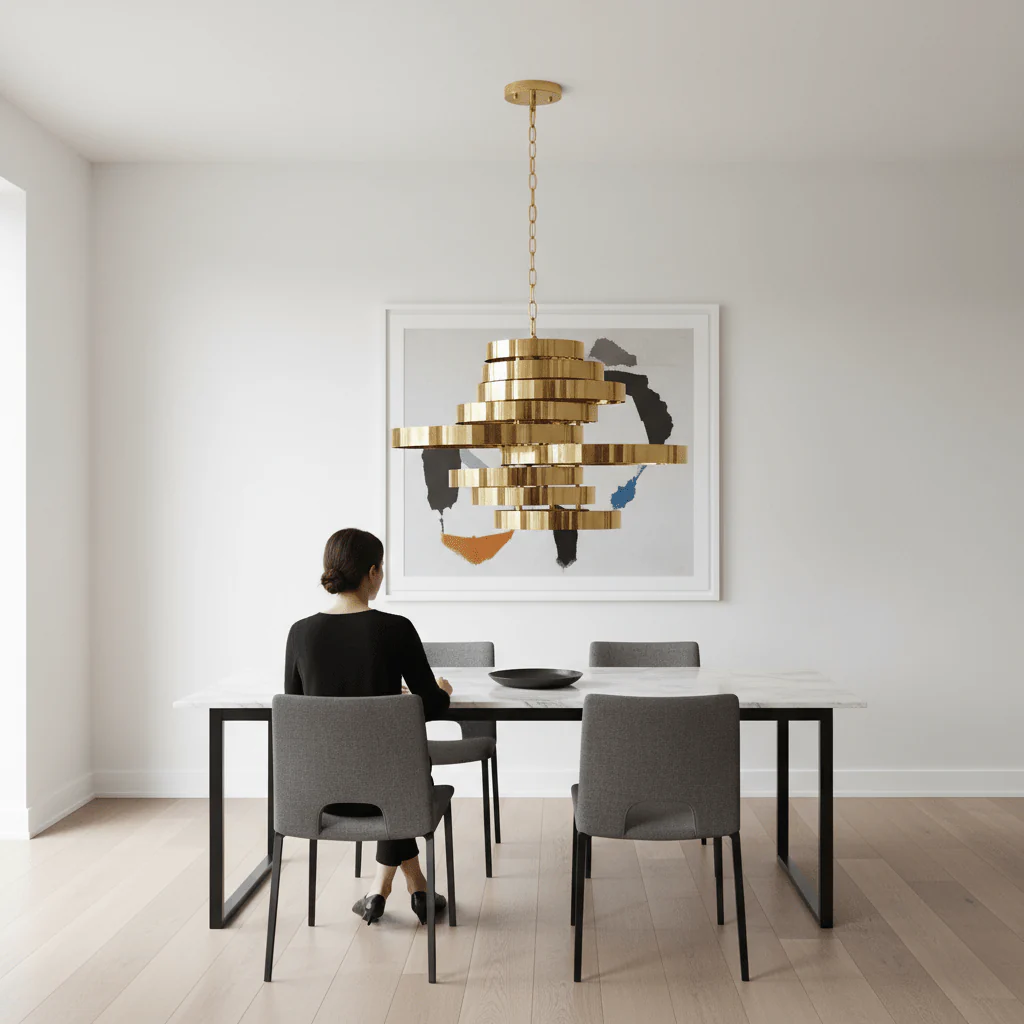 Alana 5 Bulb Gold Finish Pendant Lamp - Image 2