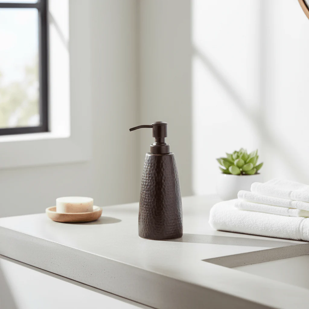 Allegra Bronze Finish Soap Dispenser - Image 3