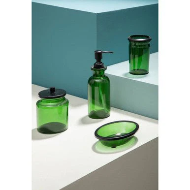 Allegra Kiara Green Glass Toothbrush Holder - Image 11