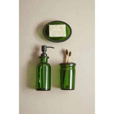 Allegra Kiara Green Glass Toothbrush Holder - Image 12