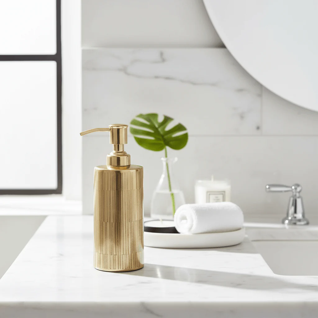 Allegra Metallic Gold Soap Dispenser - Image 8