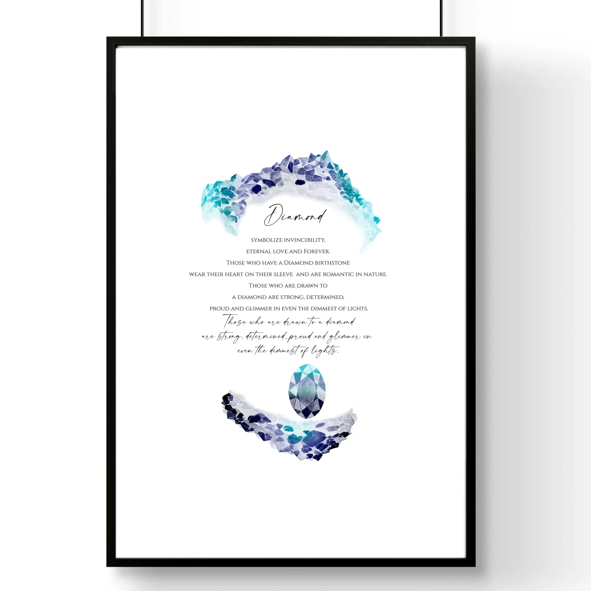 April Diamond Birthstone wall art print - Image 7