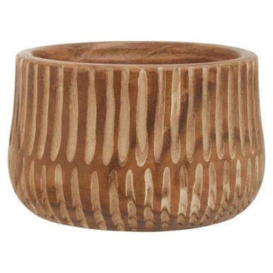 Arlo Large Brown And Natural Wooden Planter - Image 5
