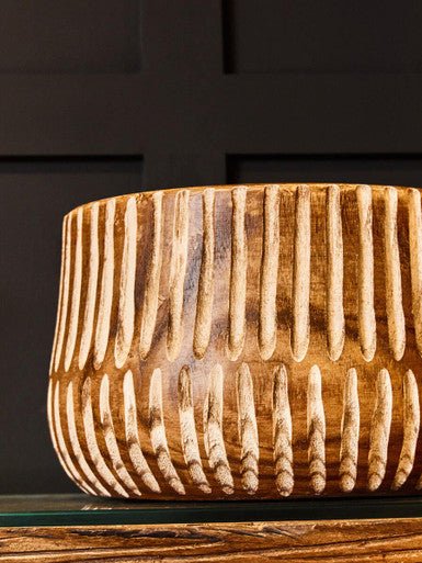 Arlo Large Brown And Natural Wooden Planter - Image 7