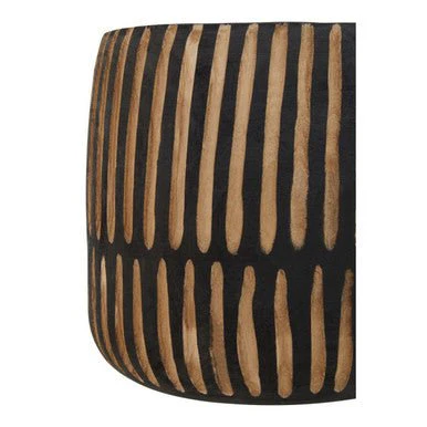 Arlo Large Engraved Natural And Black Wooden Planter - Image 10