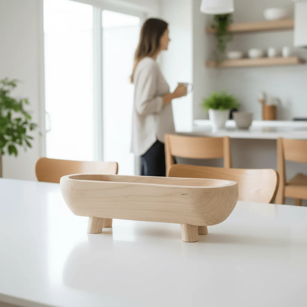 Arlo Natural Oval Decorative Dough Bowl - Image 2