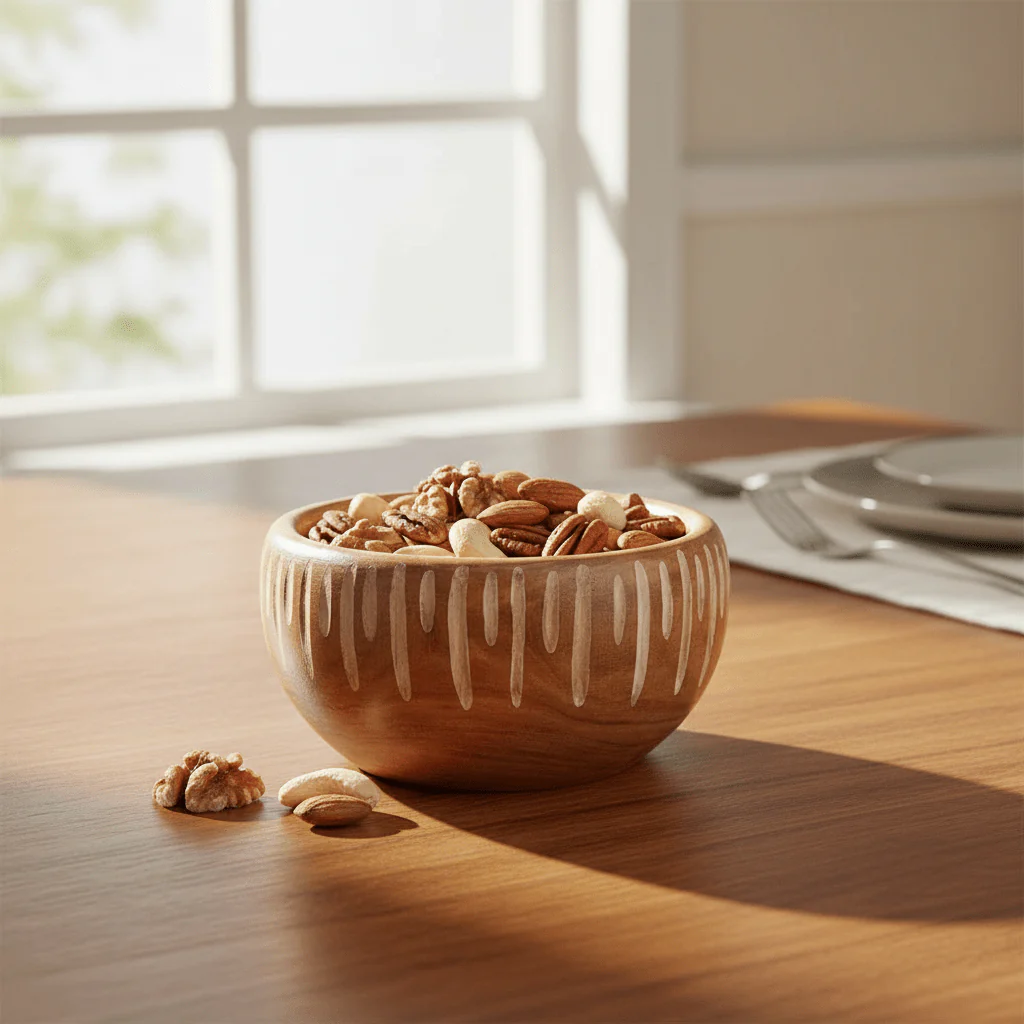 Arlo Small Brown And Natural Round Bowl. - Image 3