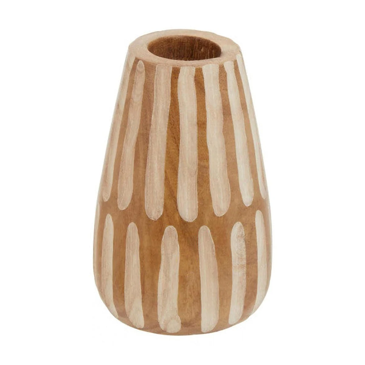 Arlo Small Brown And Natural Wooden Vase - Image 5