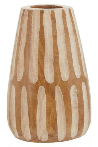 Arlo Small Brown And Natural Wooden Vase - Image 6