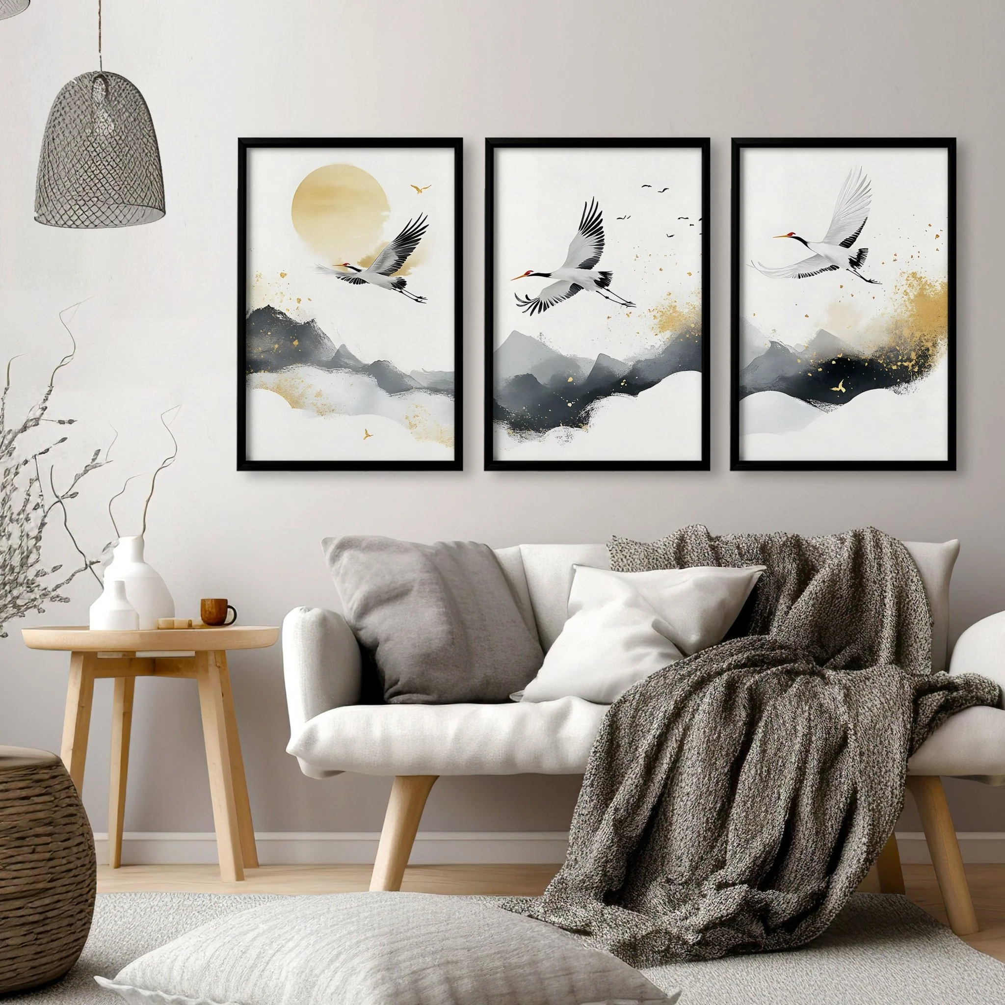 Art For Huge Wall | Set of 3 Asian Inspired Wall art Prints - Image 2