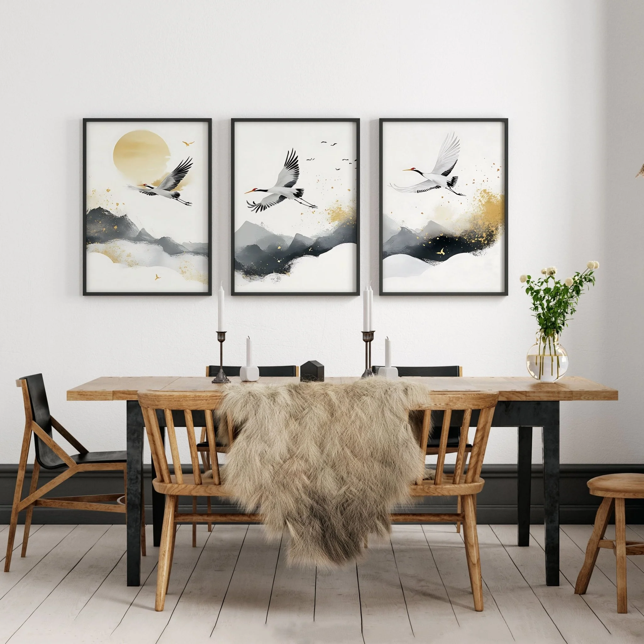 Art For Huge Wall | Set of 3 Asian Inspired Wall art Prints - Image 3