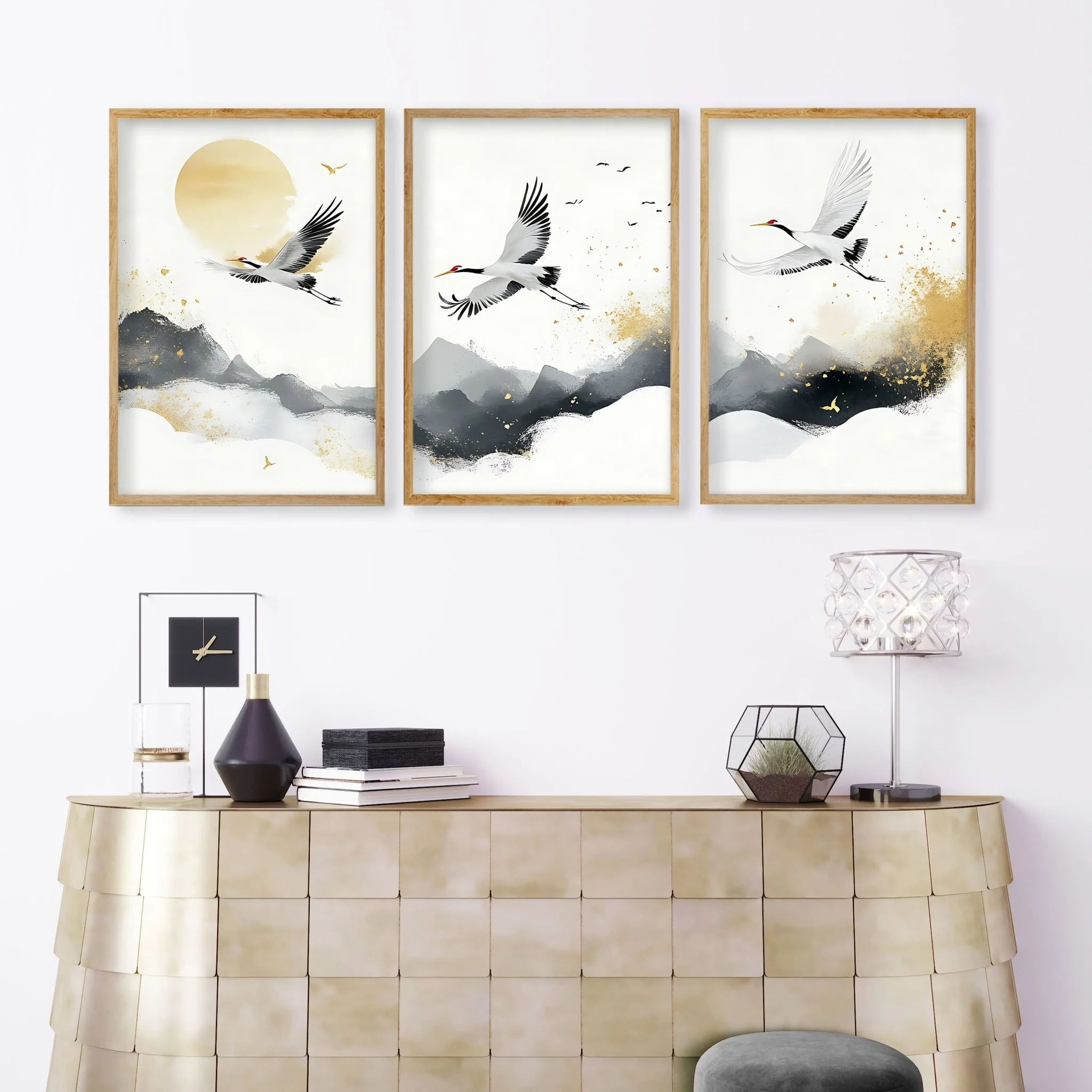 Art For Huge Wall | Set of 3 Asian Inspired Wall art Prints - Image 4