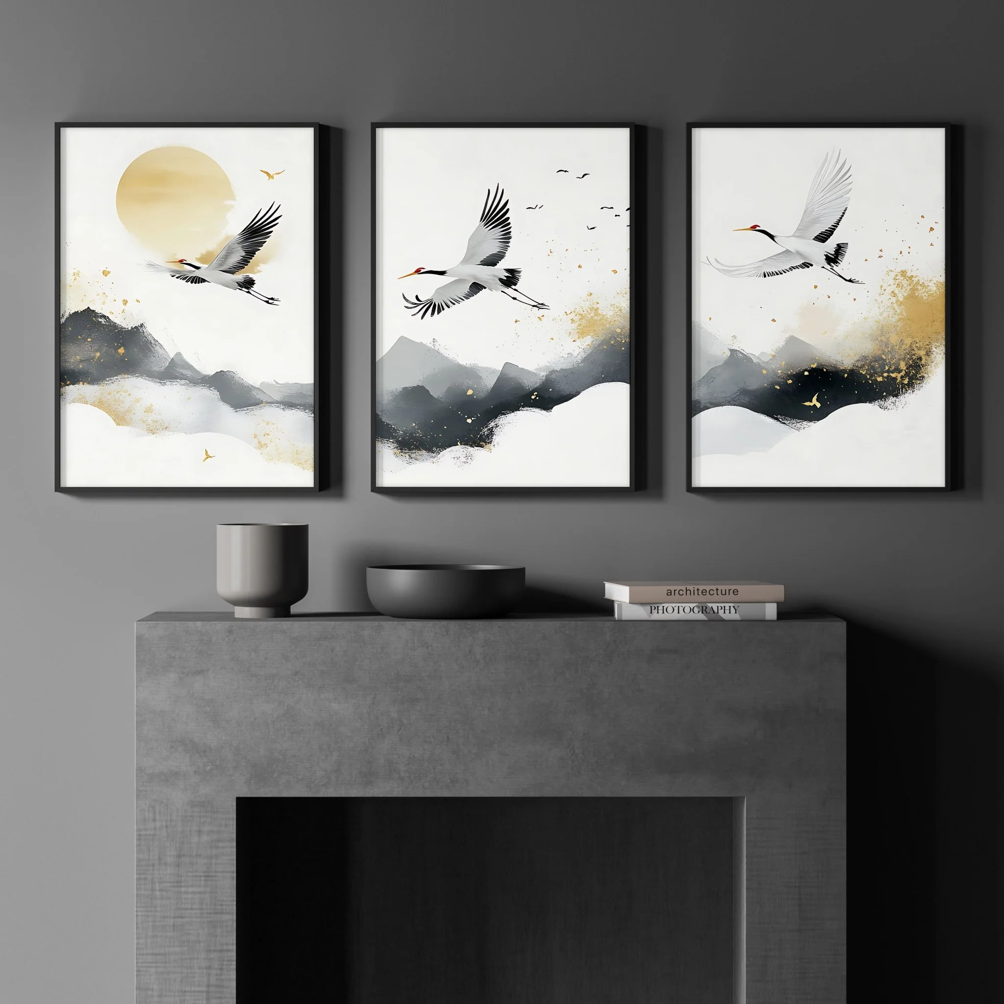 Art For Huge Wall | Set of 3 Asian Inspired Wall art Prints - Image 5