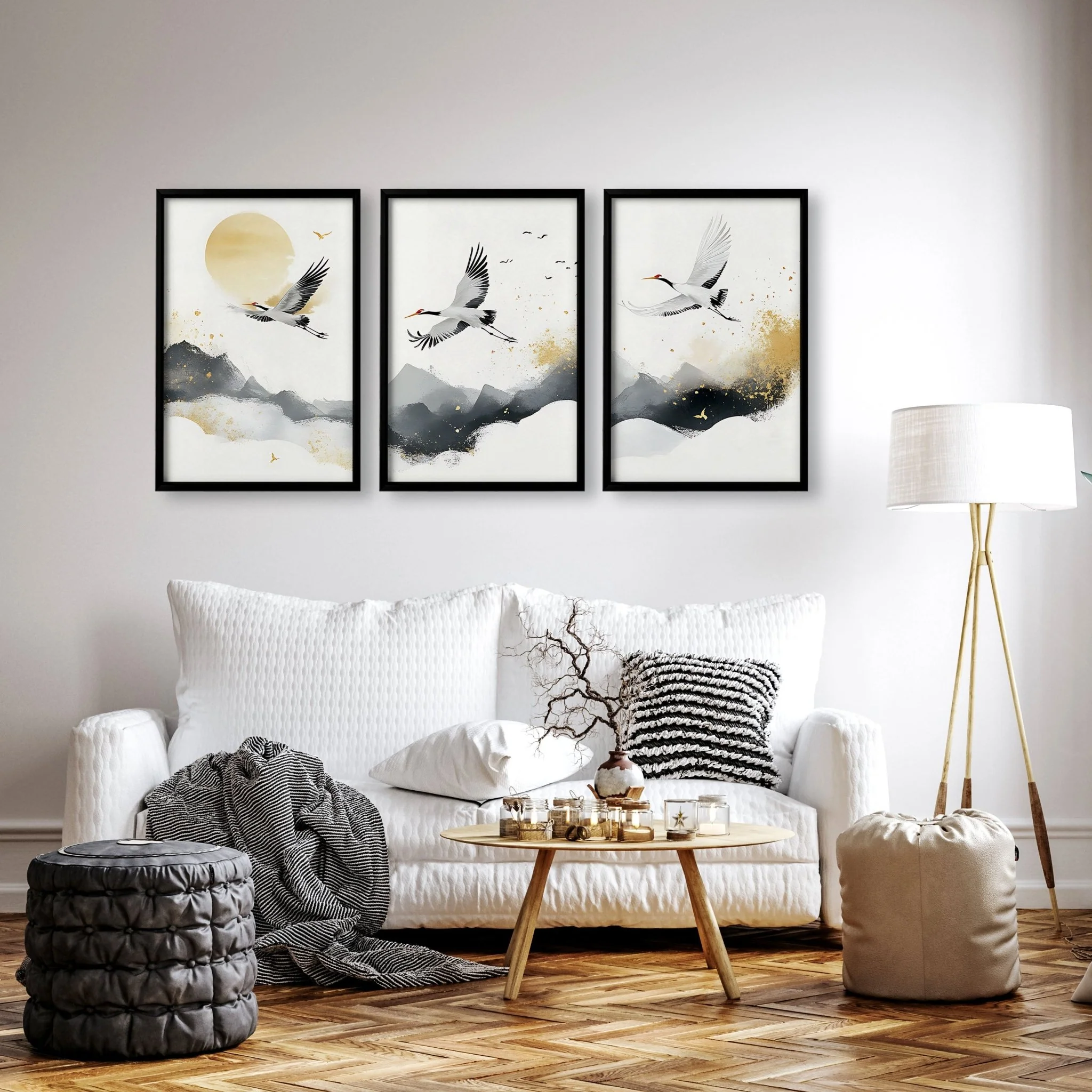 Art For Huge Wall | Set of 3 Asian Inspired Wall art Prints - Image 8