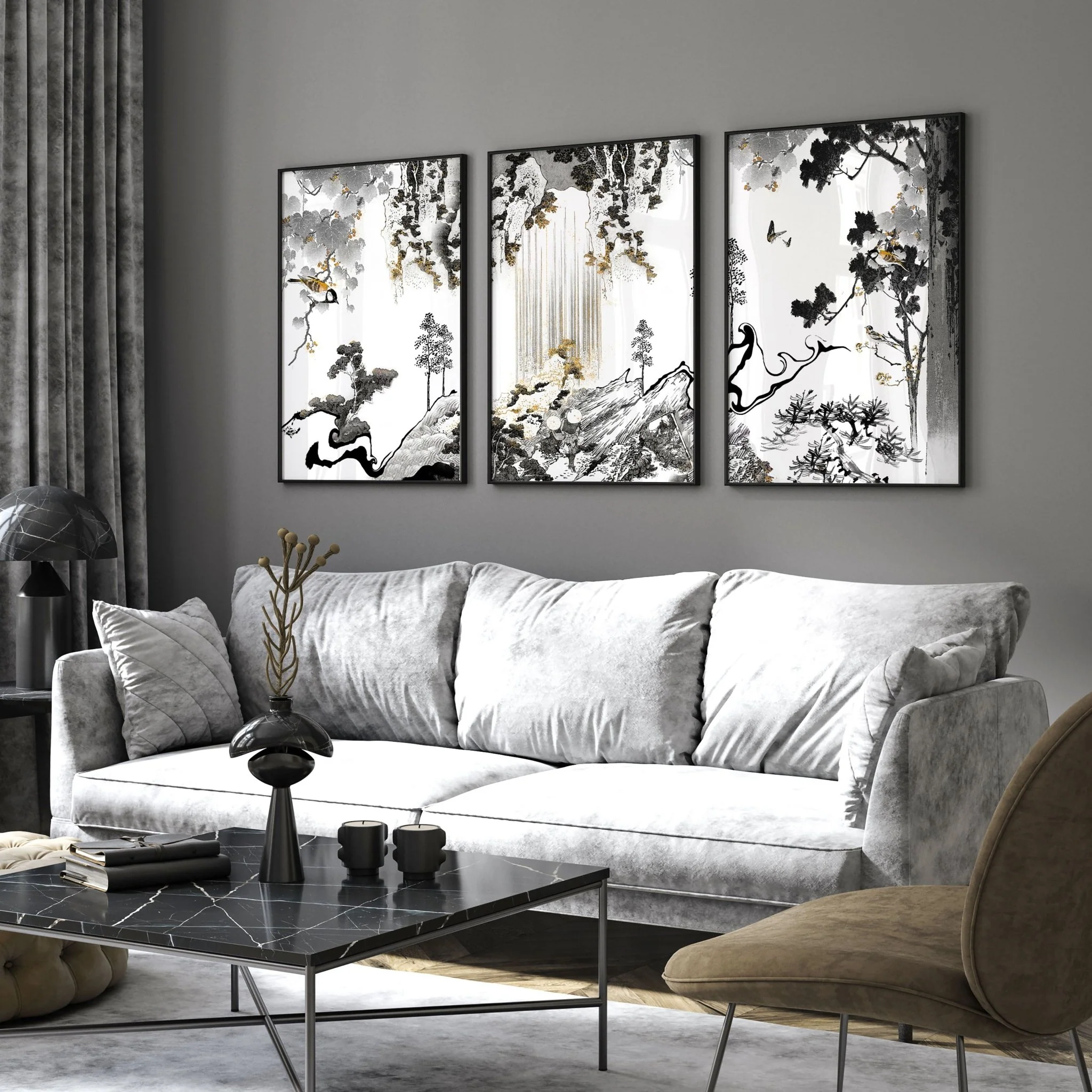Art Living Room Wall | Set of 3 wall art prints - Image 6