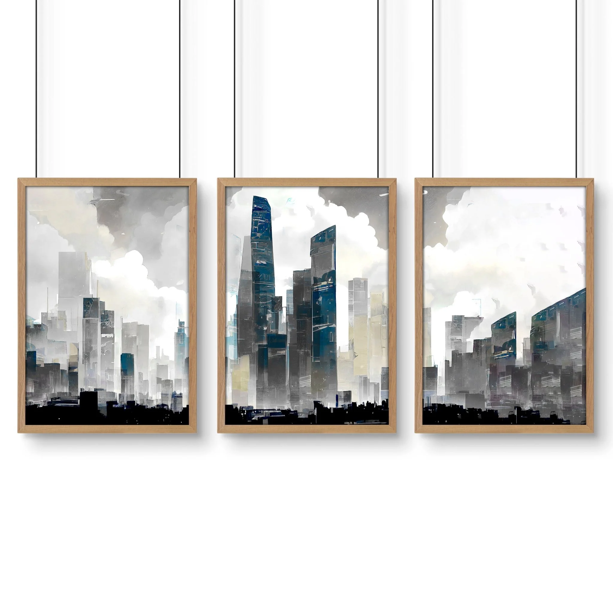 Art Prints Contemporary | Set of 3 Urban Skyscrapers Wall art Prints - Image 12