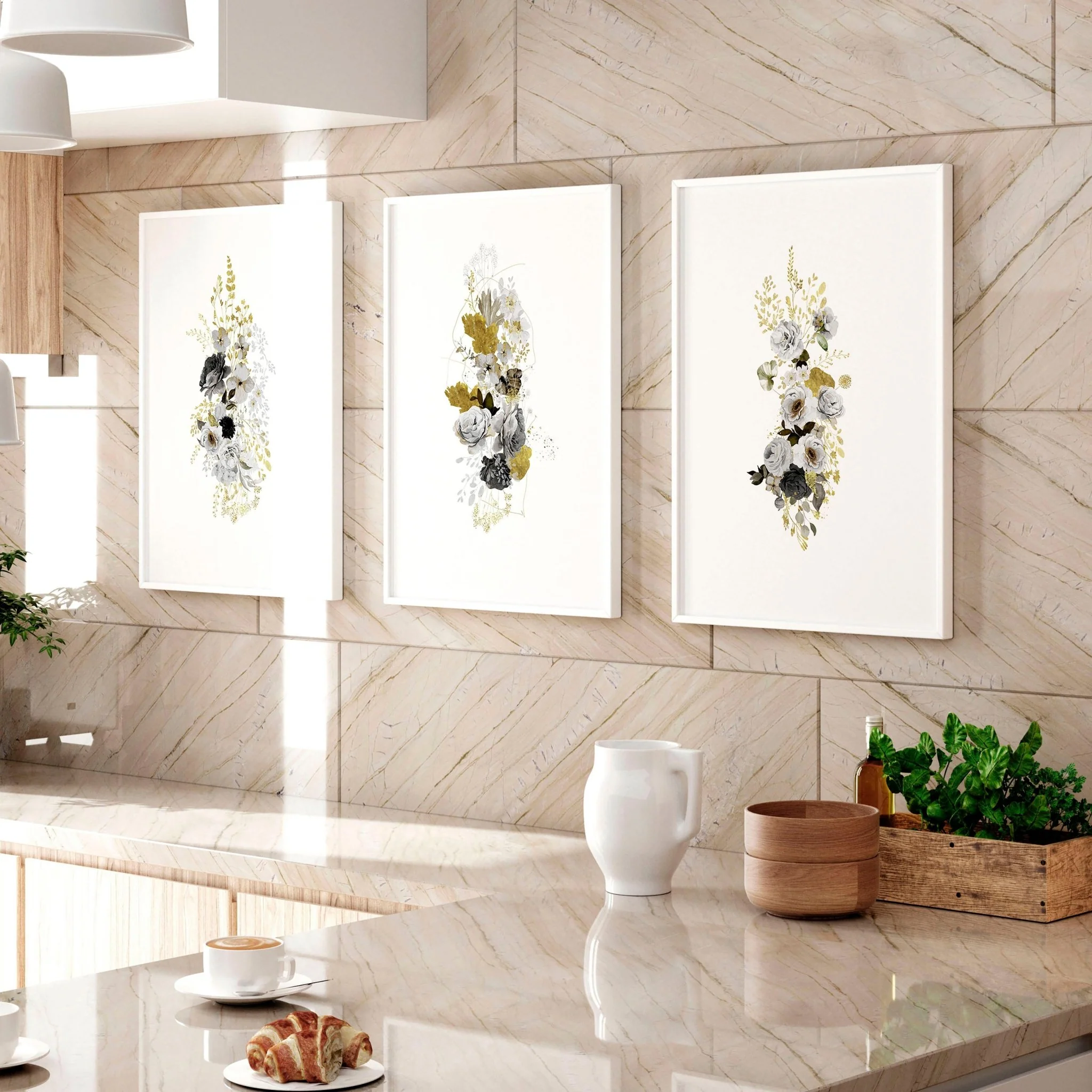 Kitchen Wall Art – Shabby Chic Set of 3 Prints | AboutWallArt - Image 3