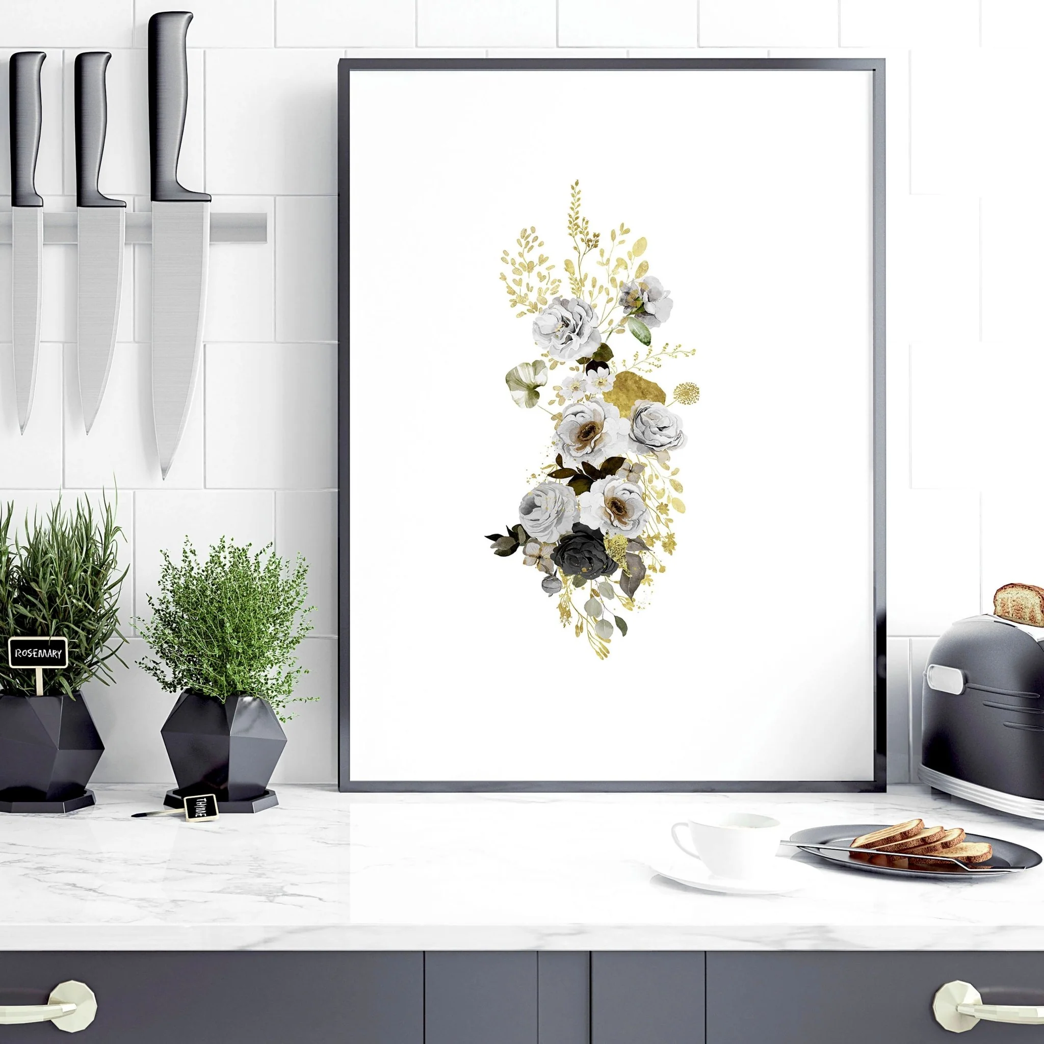 Kitchen Wall Art – Shabby Chic Set of 3 Prints | AboutWallArt - Image 4