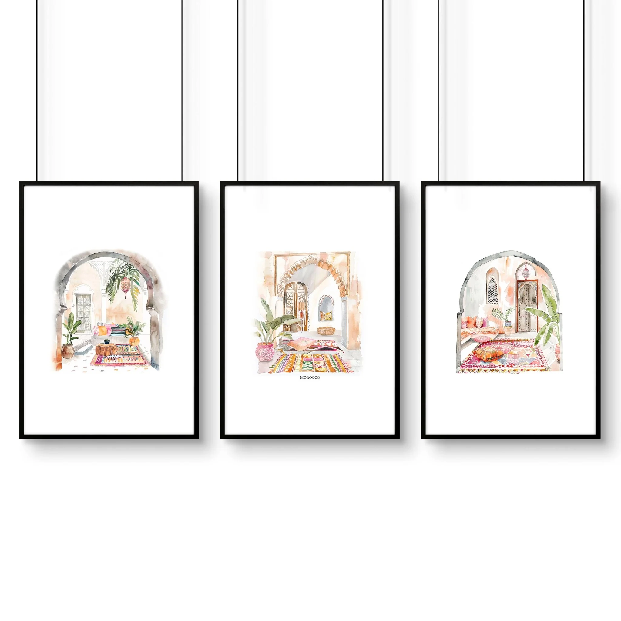 Artwork With Frame | Set of 3 Moroccan Inspired Wall art Prints - Image 14