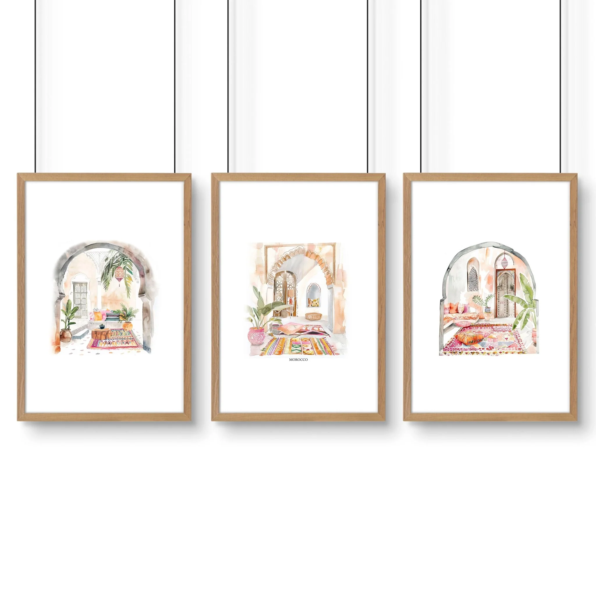 Artwork With Frame | Set of 3 Moroccan Inspired Wall art Prints - Image 15
