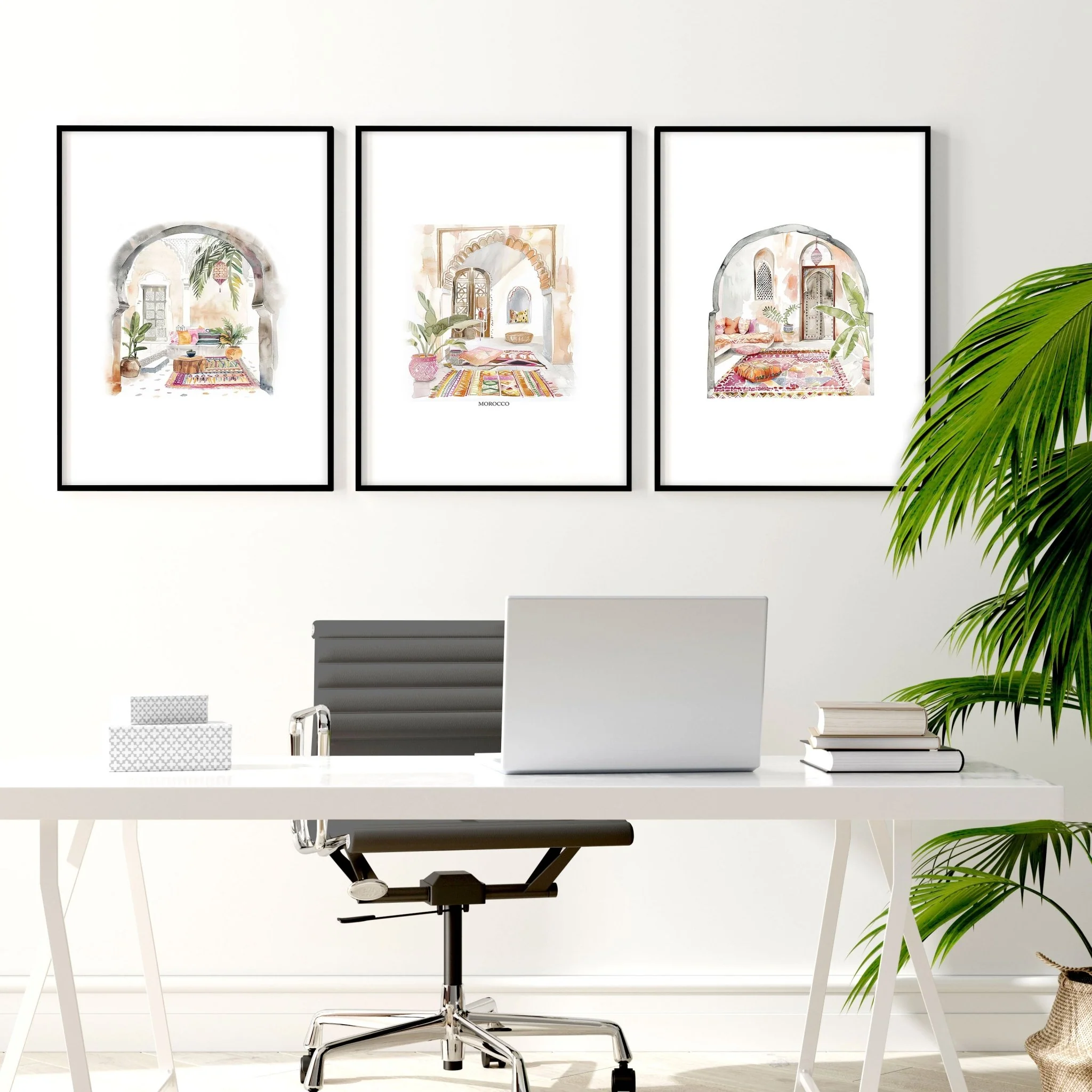 Artwork With Frame | Set of 3 Moroccan Inspired Wall art Prints - Image 8