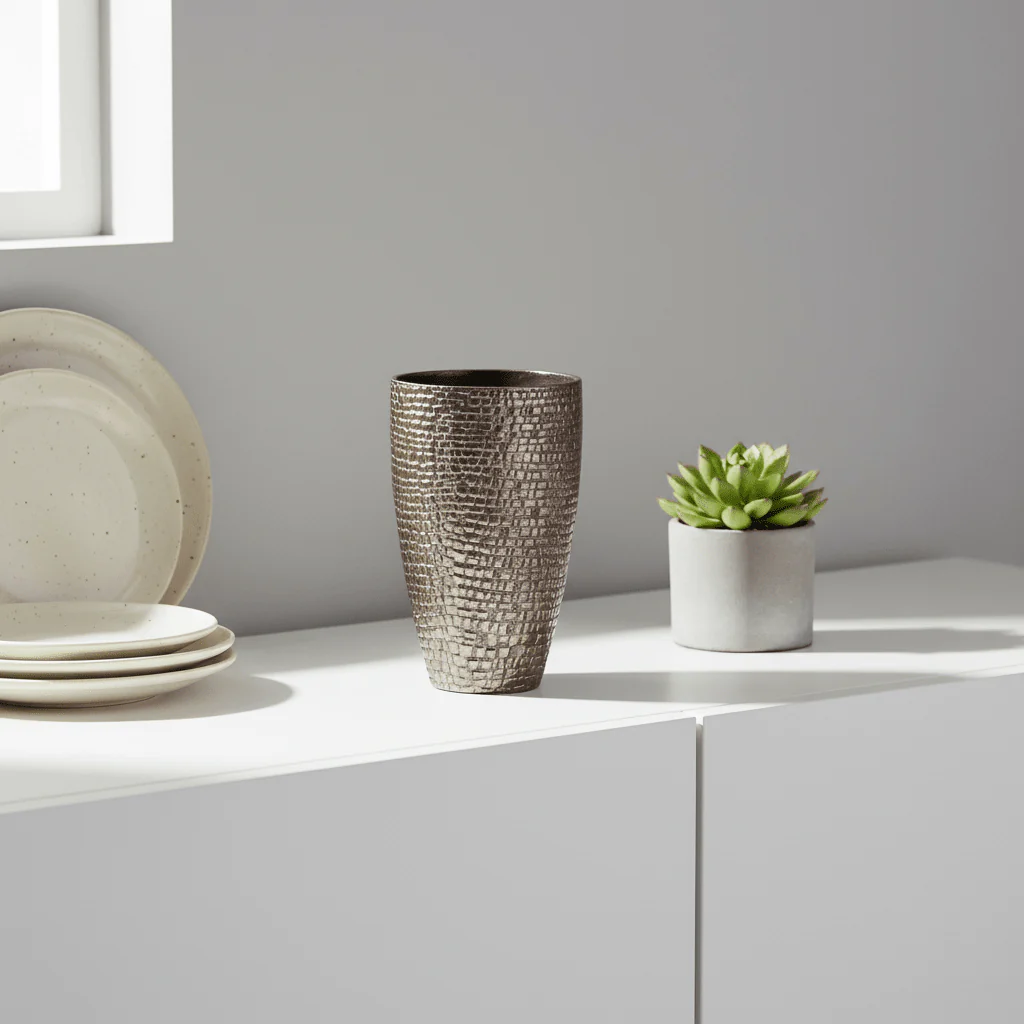 Arya Pewter Small Pewter Vase - Image 4
