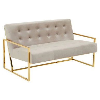 Azalea Two Seat Mink Velvet Sofa - Image 5