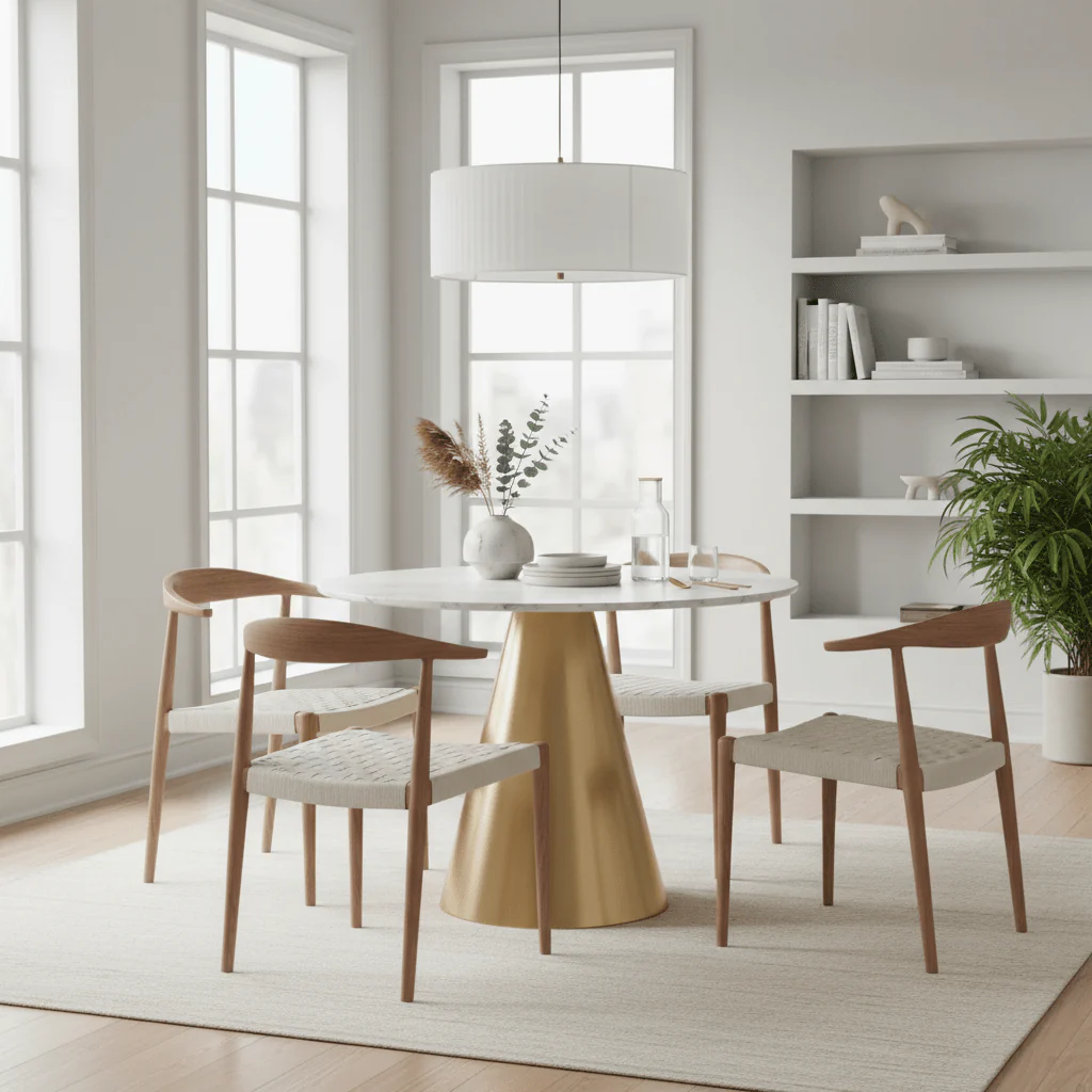 Azalea White Marble Top Dining Table - Image 3