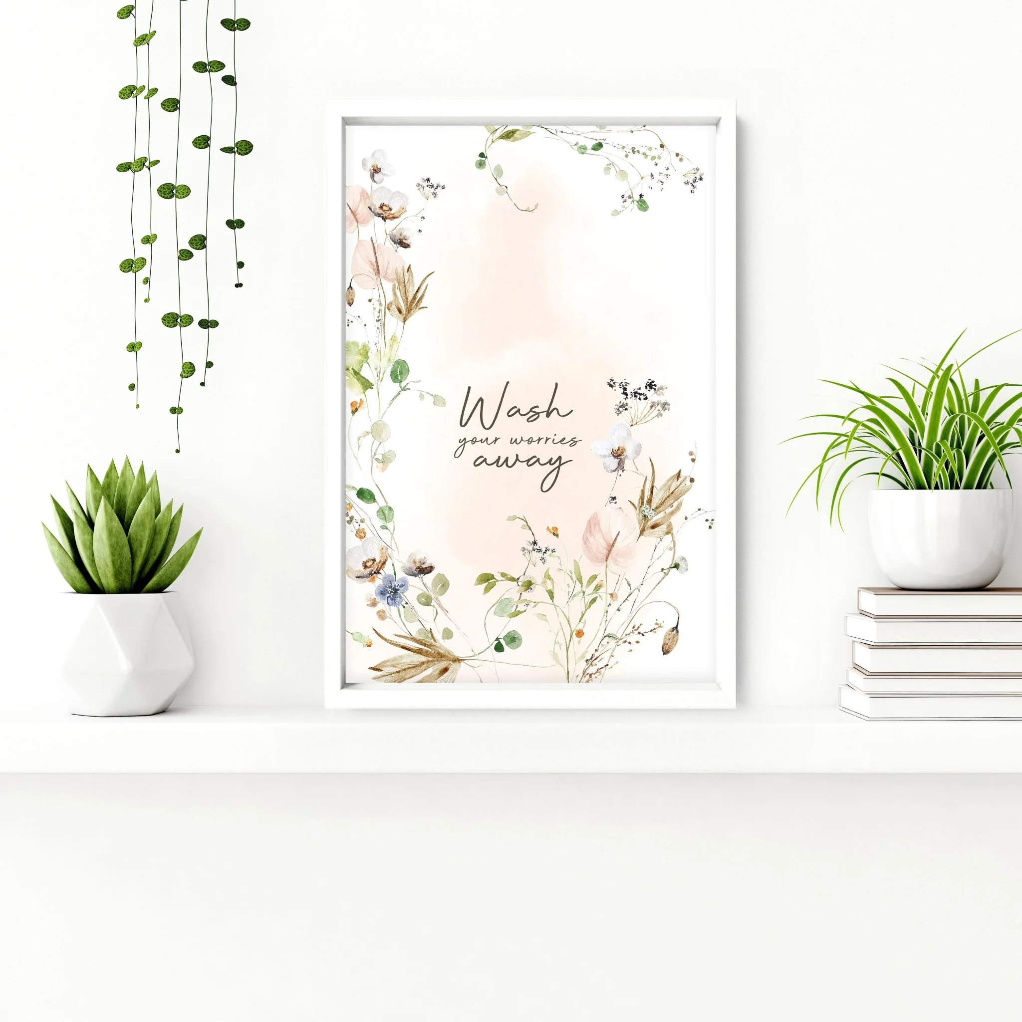 Bathroom decoration items | Set of 2 Shabby Chic wall art - Image 4