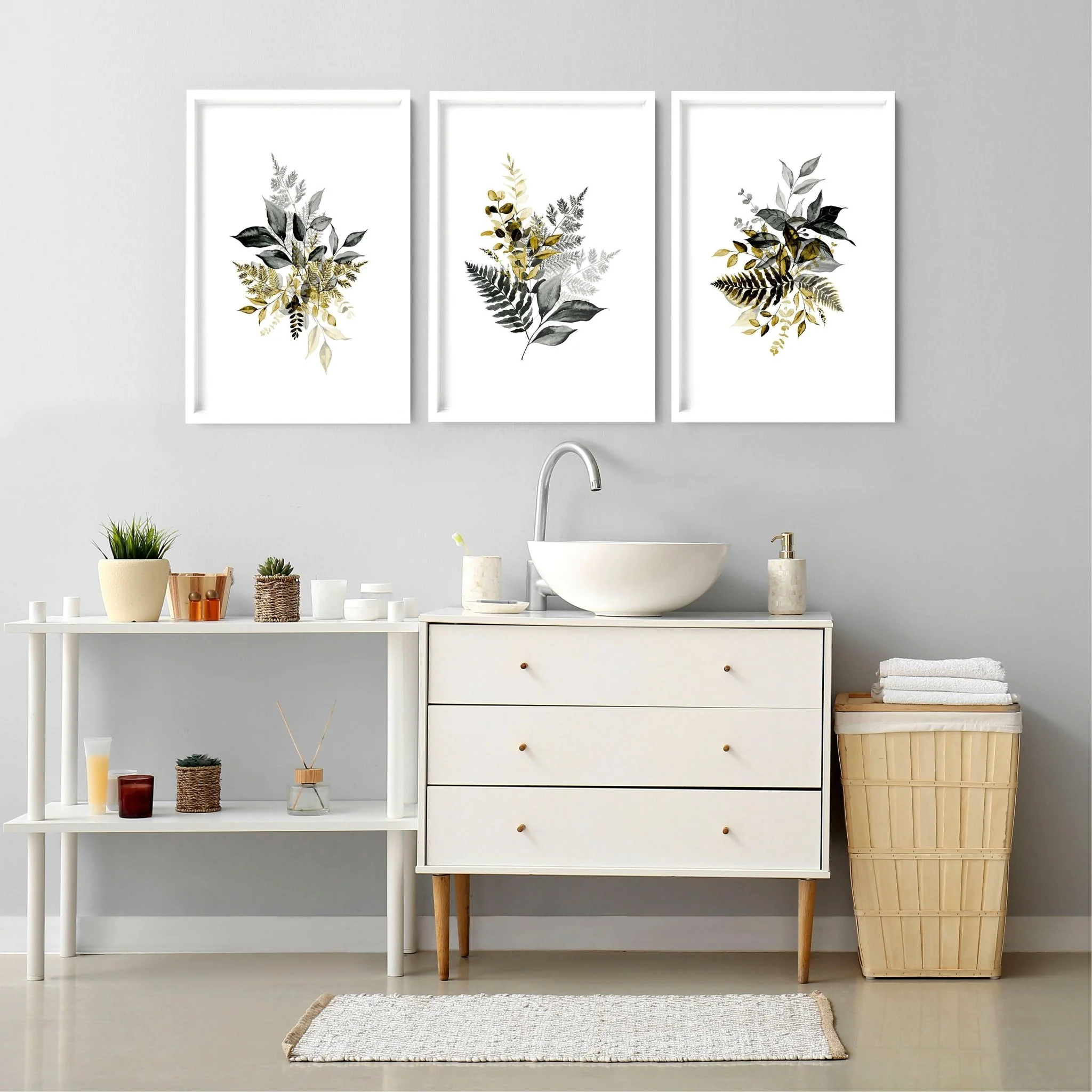 Bathroom framed prints | set of 3 wall art - Image 4