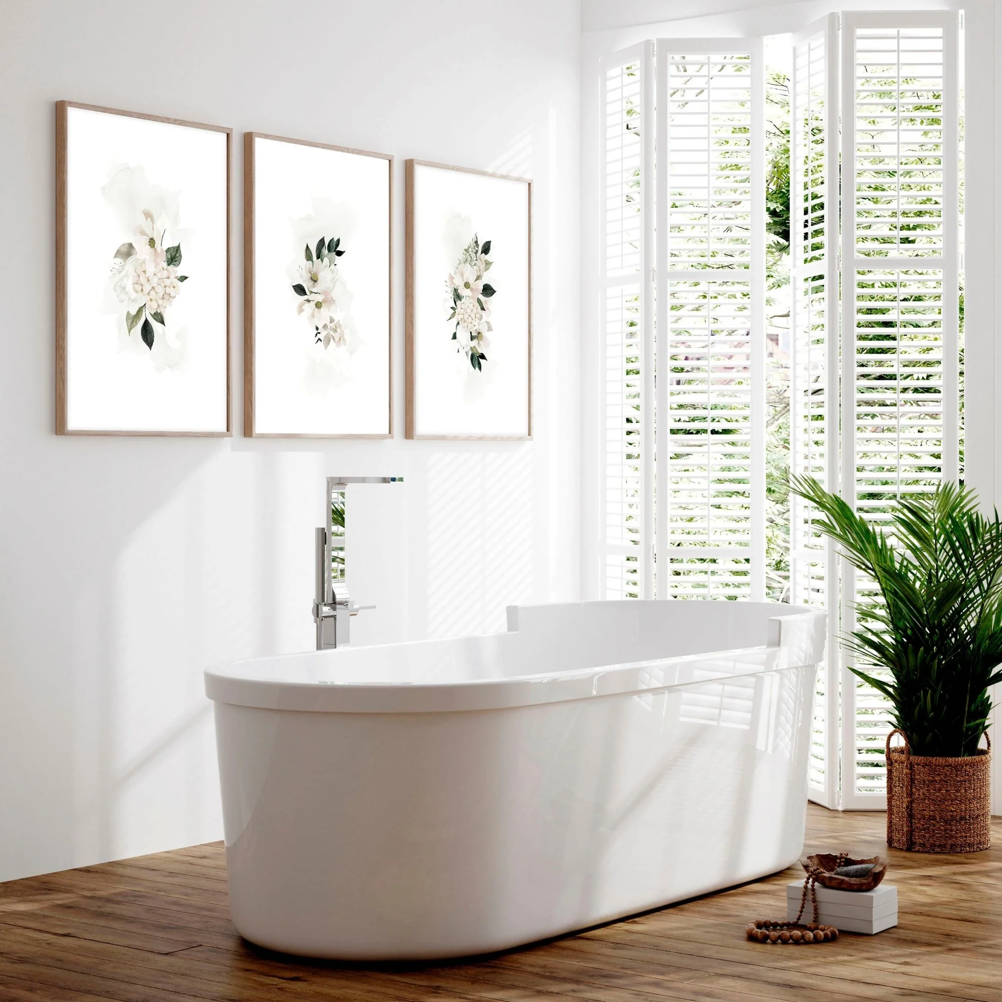 Bathroom prints framed | set of 3 wall art prints - Image 2