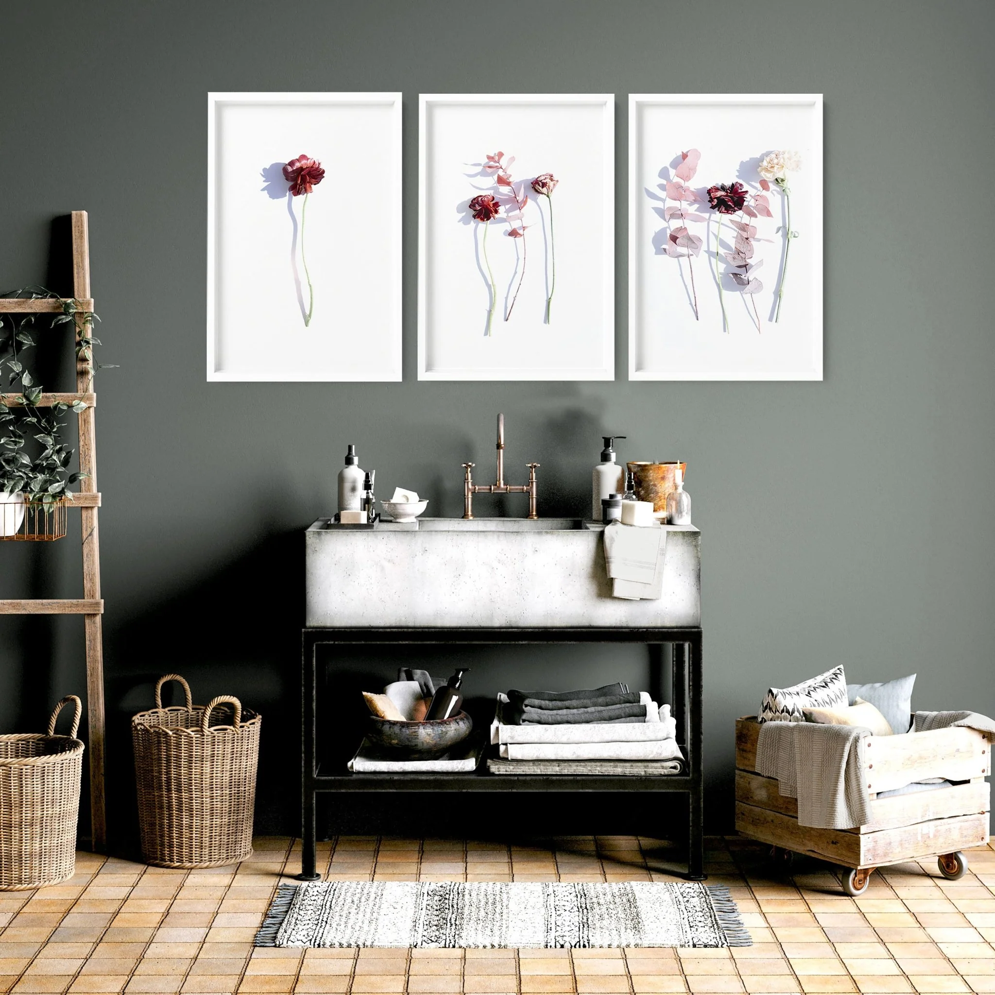 Bathroom wall hanging | set of 3 framed wall art - Image 8