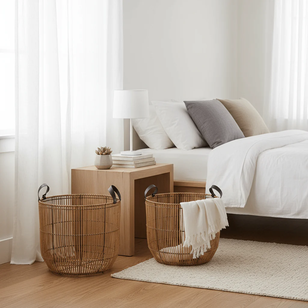 Batu Set of 2 Natural Rattan Baskets - Image 3