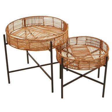 Batu Set of 2 Natural Rattan Side Tables - Image 5