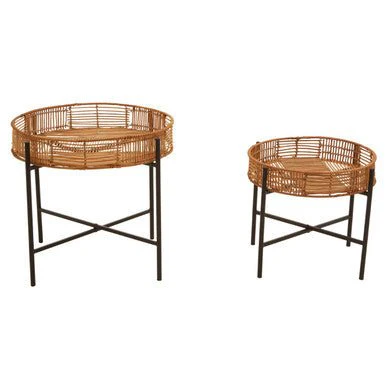 Batu Set of 2 Natural Rattan Side Tables - Image 6