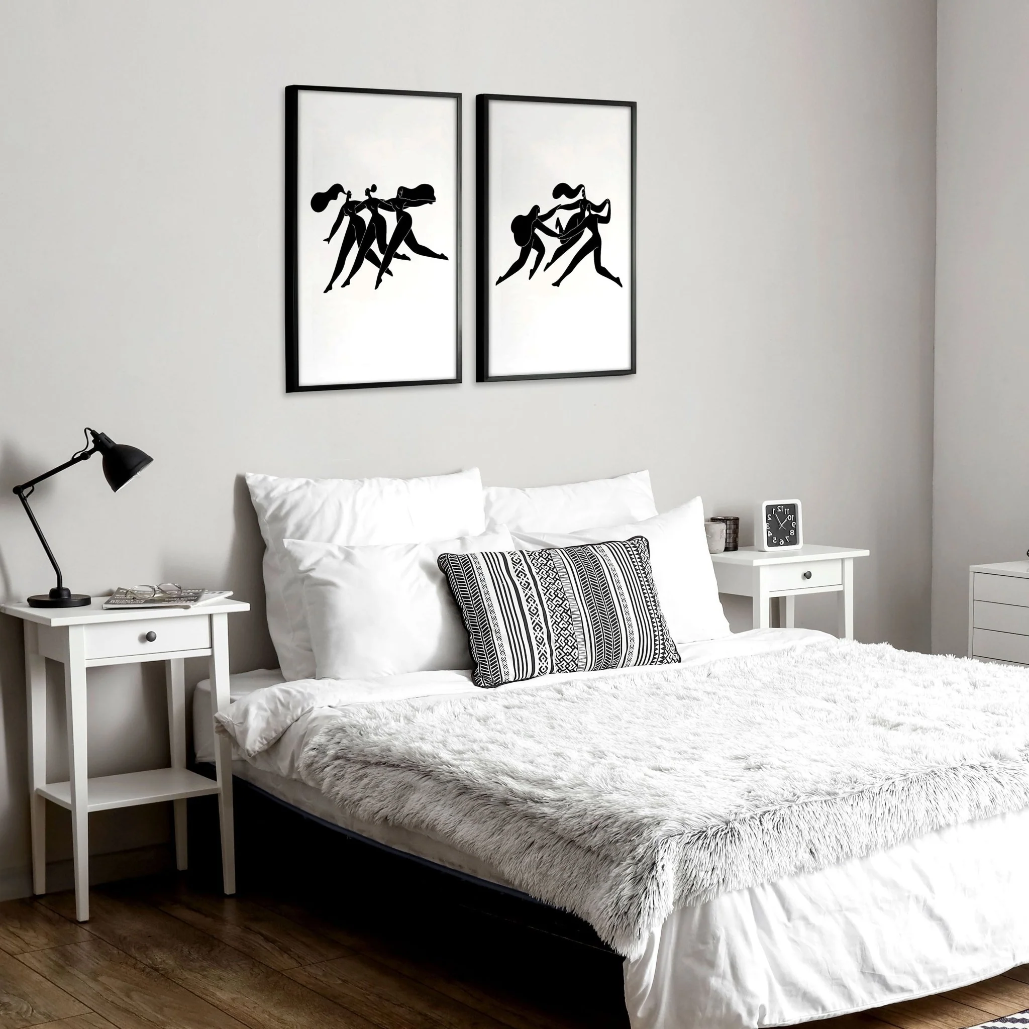 Bedroom Wall Inspiration decor | Set of 2 Minimal Women Wall art Prints - Image 2