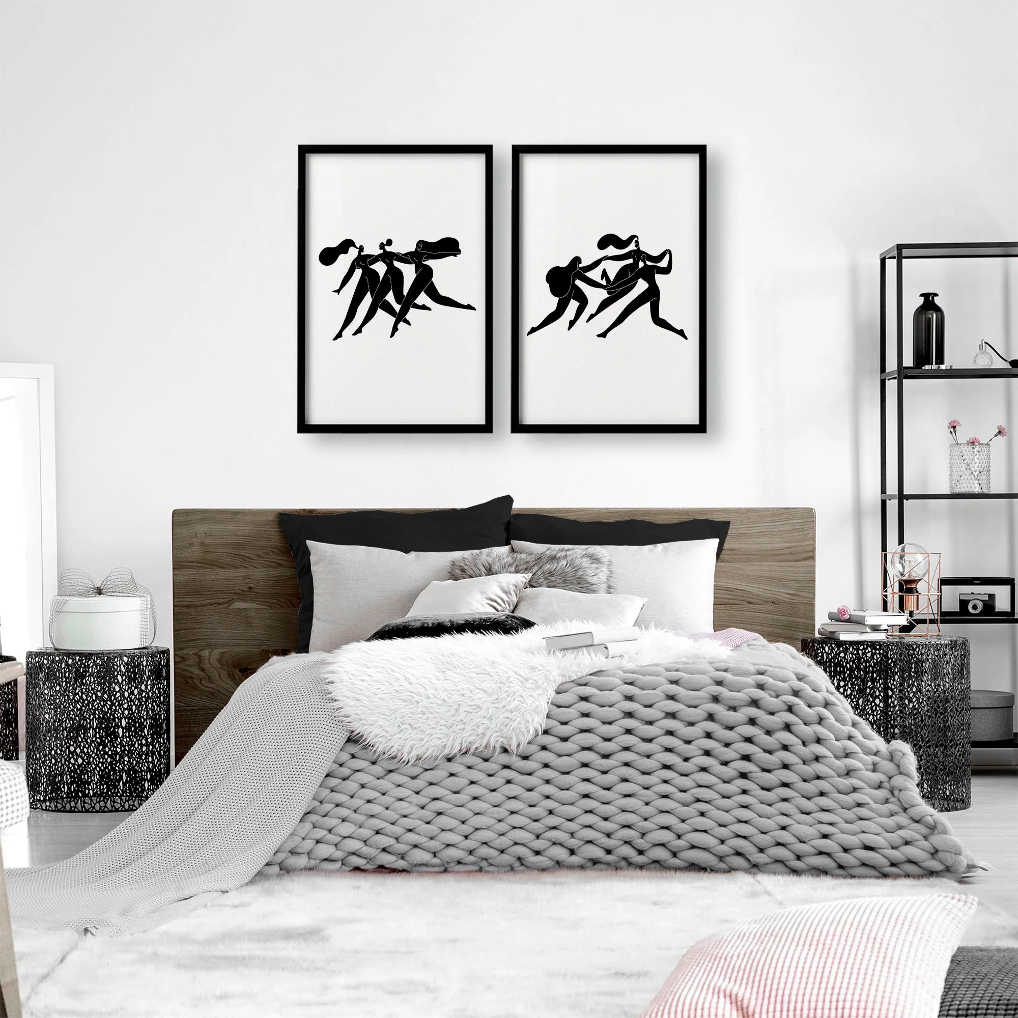 Bedroom Wall Inspiration decor | Set of 2 Minimal Women Wall art Prints - Image 3