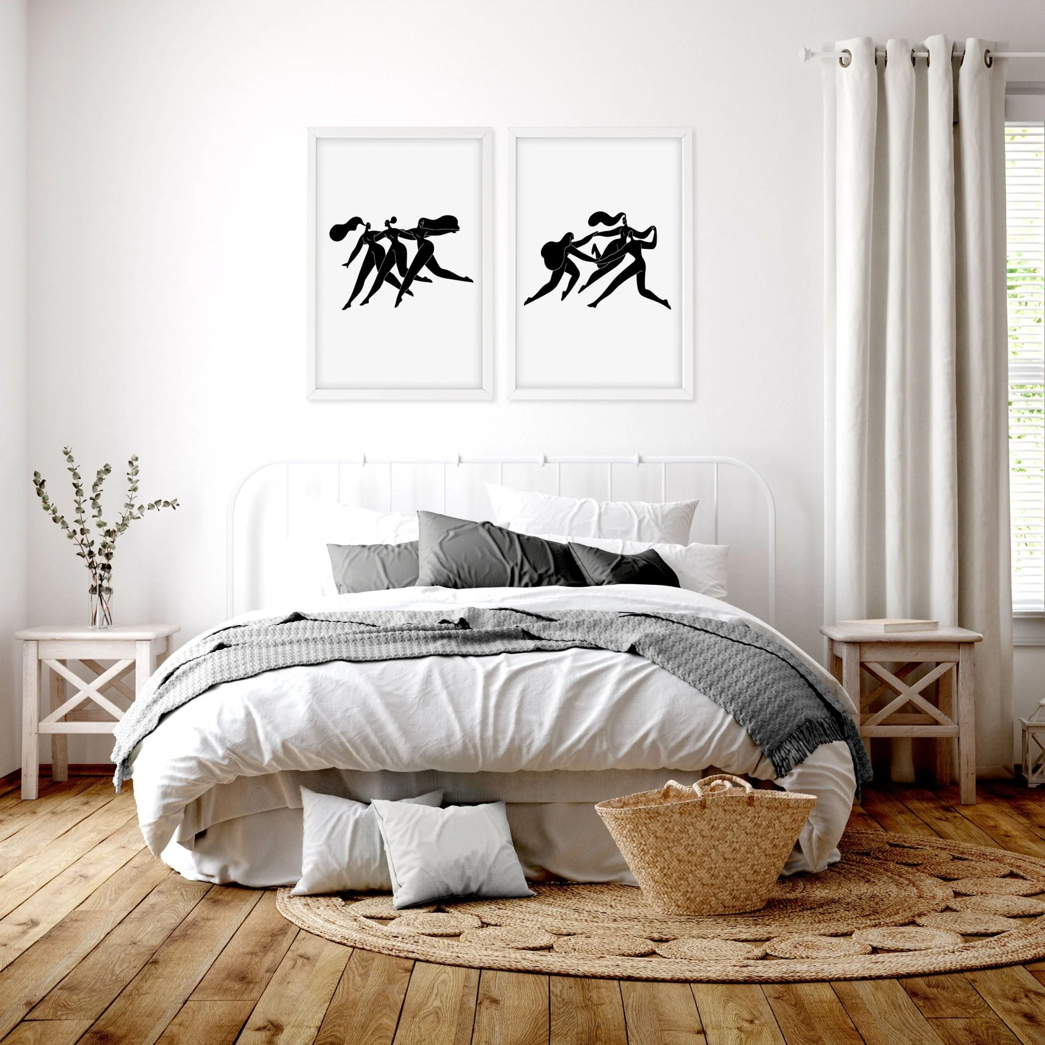 Bedroom Wall Inspiration decor | Set of 2 Minimal Women Wall art Prints - Image 4