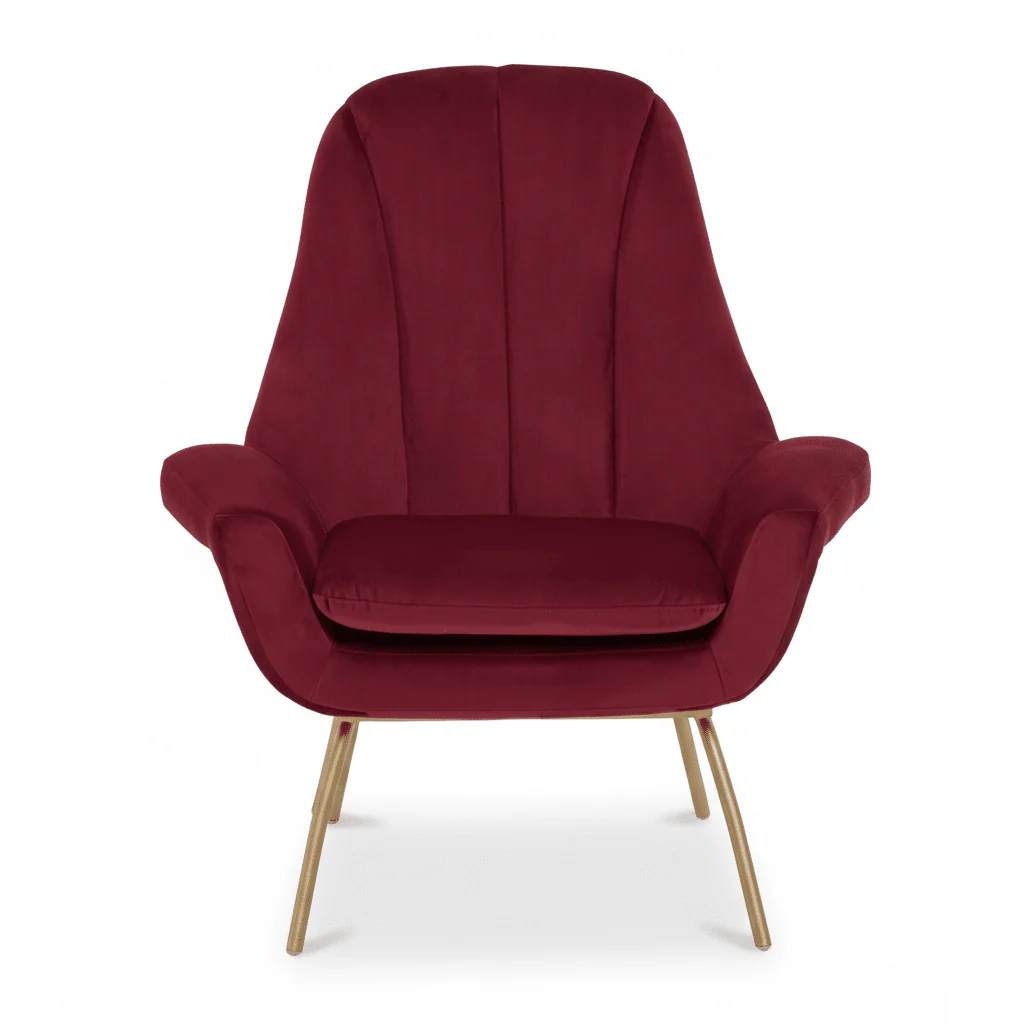 Billi Wine Velvet Lounge Chair